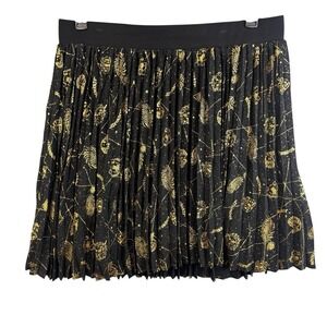 Harry Potter Wizarding World Pleated Skirt Size 2 Black Gold Hogwarts Celestial